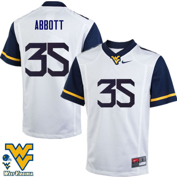 NCAA Men's Jake Abbott West Virginia Mountaineers White #35 Nike Stitched Football College Authentic Jersey IV23Y57FW